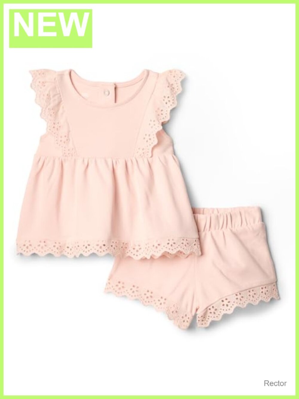 Toddler Baby Girls Cotton Eyelet Top & Shorts Play Set